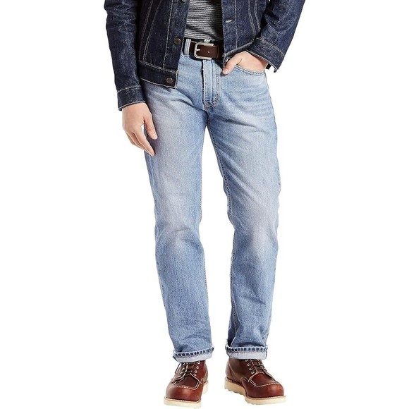 Levi's 505 Regular Fit Jeans Mens 33x32 Blue Straight Leg 100% Cotton NEW